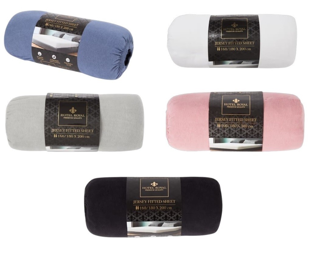 Royal Hotel Jersey Fitted Sheet For Boxspring Bed 180x200 Cotton, Set 1