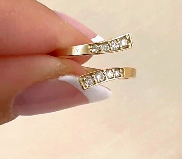 Adjustable Birthday Gift 4 Womens 925 Silver Simulated Diamond CriscrossToe Ring