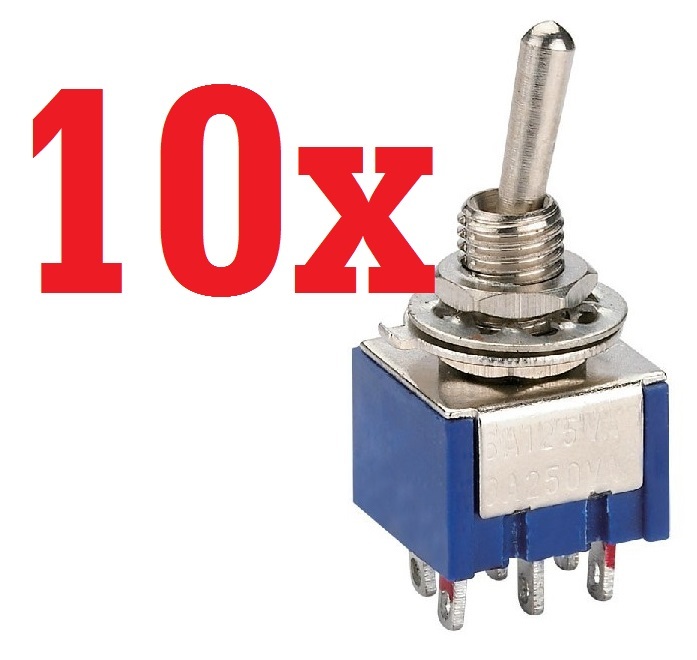 10x  6-Pin DPDT ON-ON Toggle Switch 6A 125VAC 10pcs   useless box  switch A