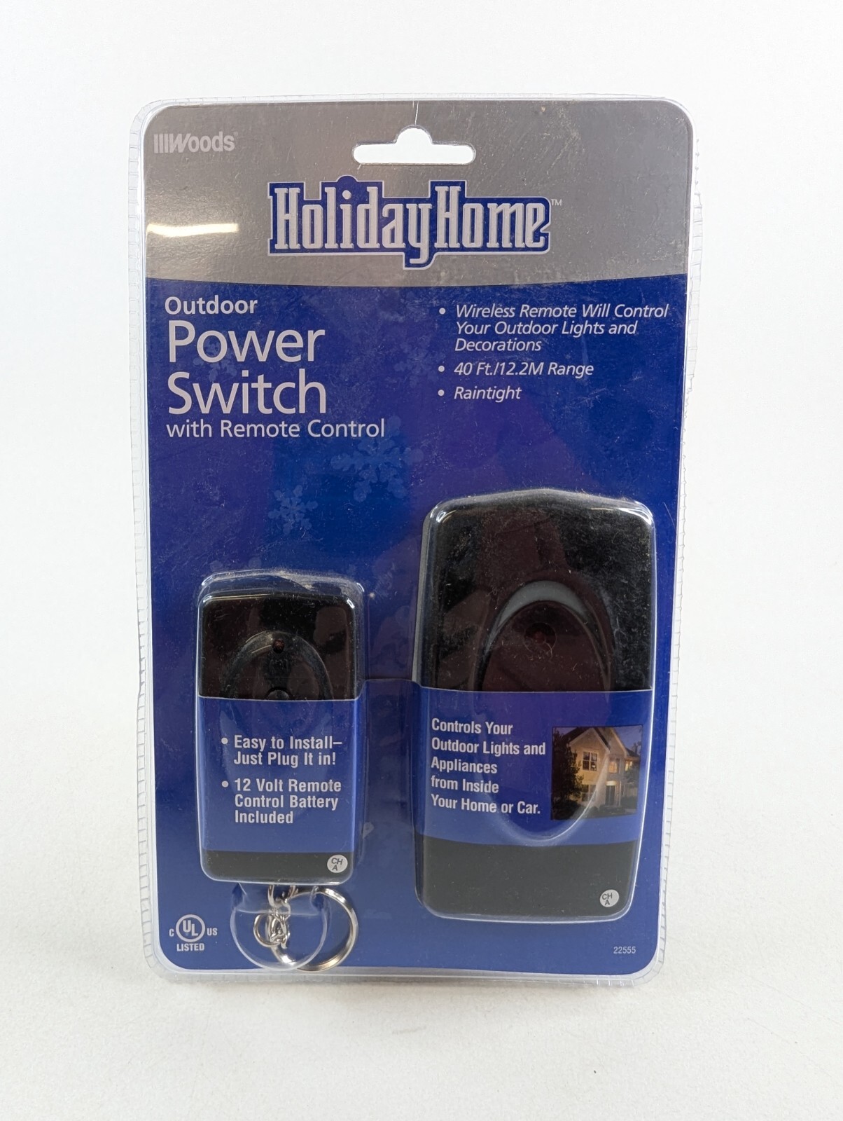 Woods 22555 Wireless Outdoor Outlet Switch w Remote Control NEW Sealed
