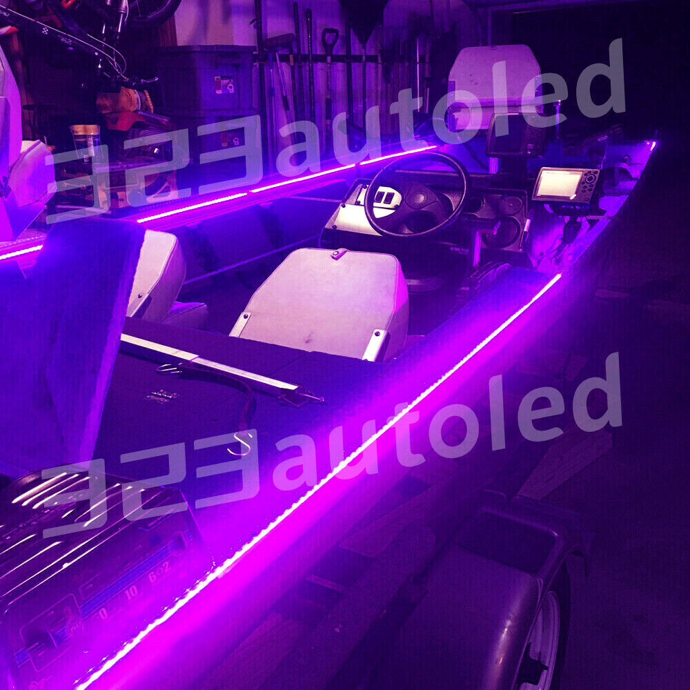 LED PURPLE Light Waterproof 12V 5m Bow Trailer Pontoon Lights Kit Marine US