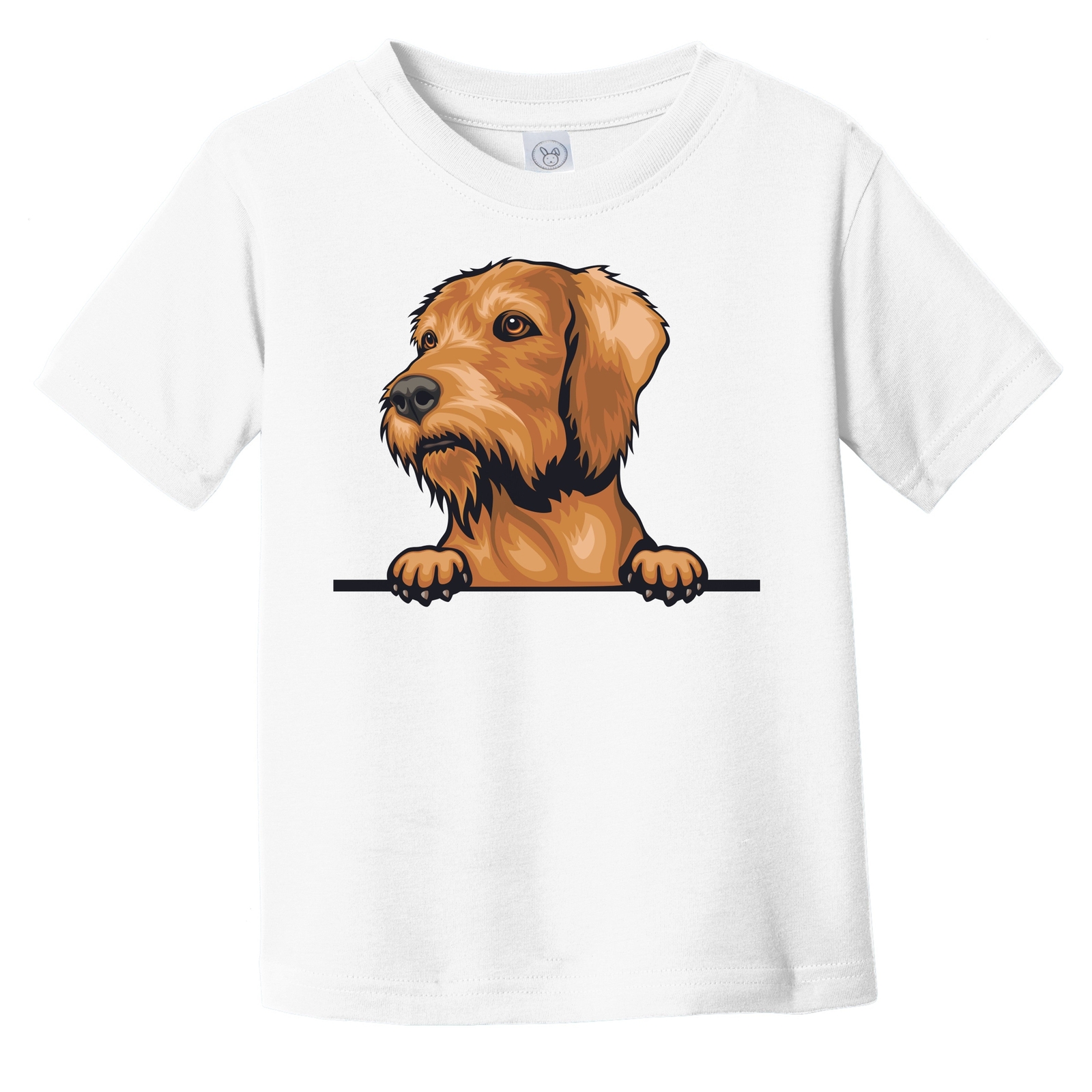 Wirehaired Vizsla Dog Breed Popping Up Cute Infant Toddler T-Shirt