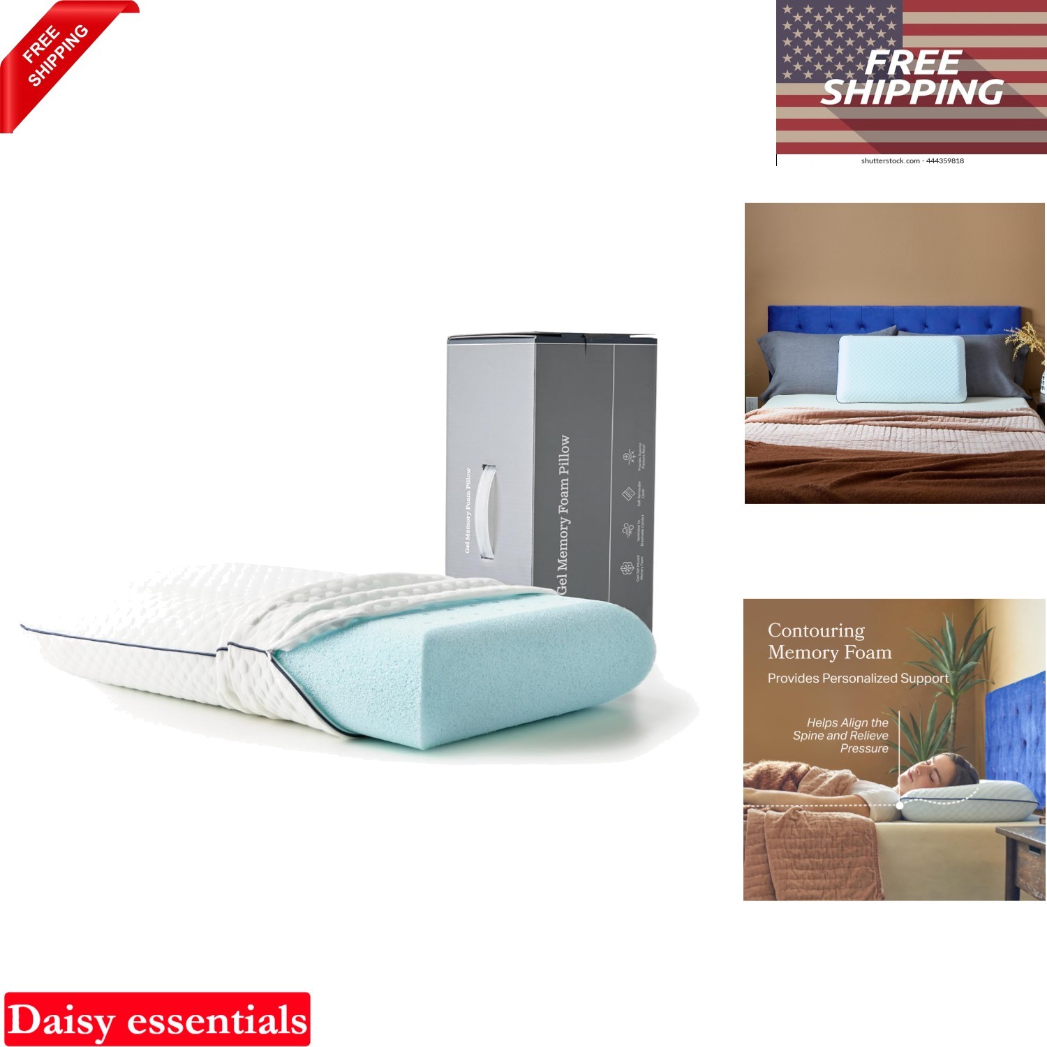 Cooling Gel Memory Foam Pillow King Size, Supportive Ventilated Bed Pillow, W...