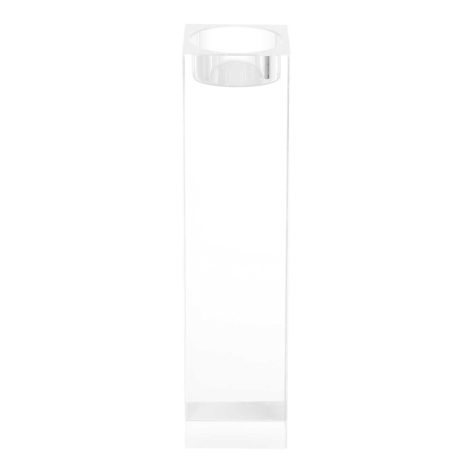 Set of 3 Glass Candle Holder, Crystal Clear Pillar Candle Stand 1.97"Square