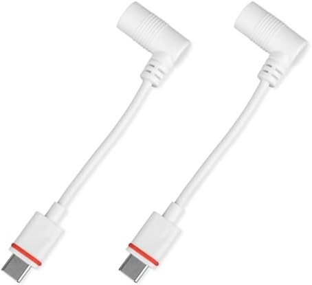 2pcs Barrel Plug to USB-C Power Adapter for Ring Solar Panel & USB-C Security Ca
