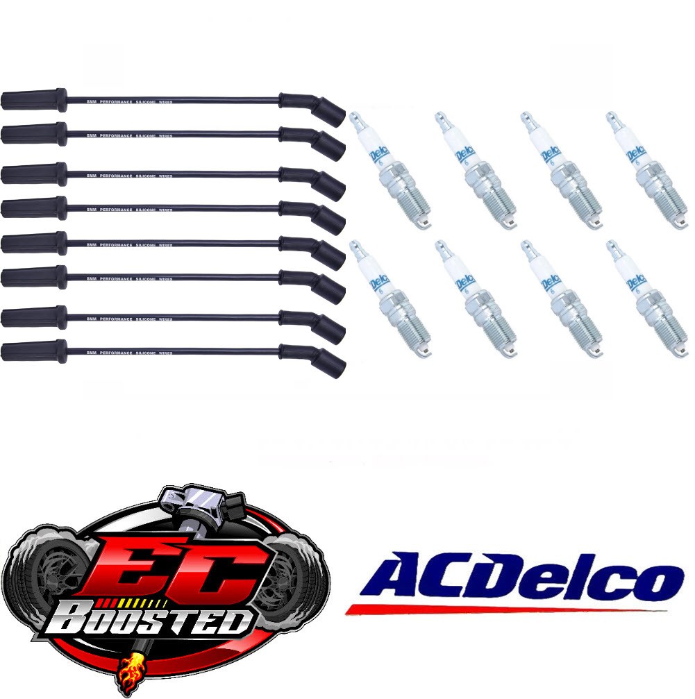 8pcs 9748UU Wire and 8pcs 41-110 OEM Spark Plug Set For Chevy GMC 4.8L 5.3L 6.0L