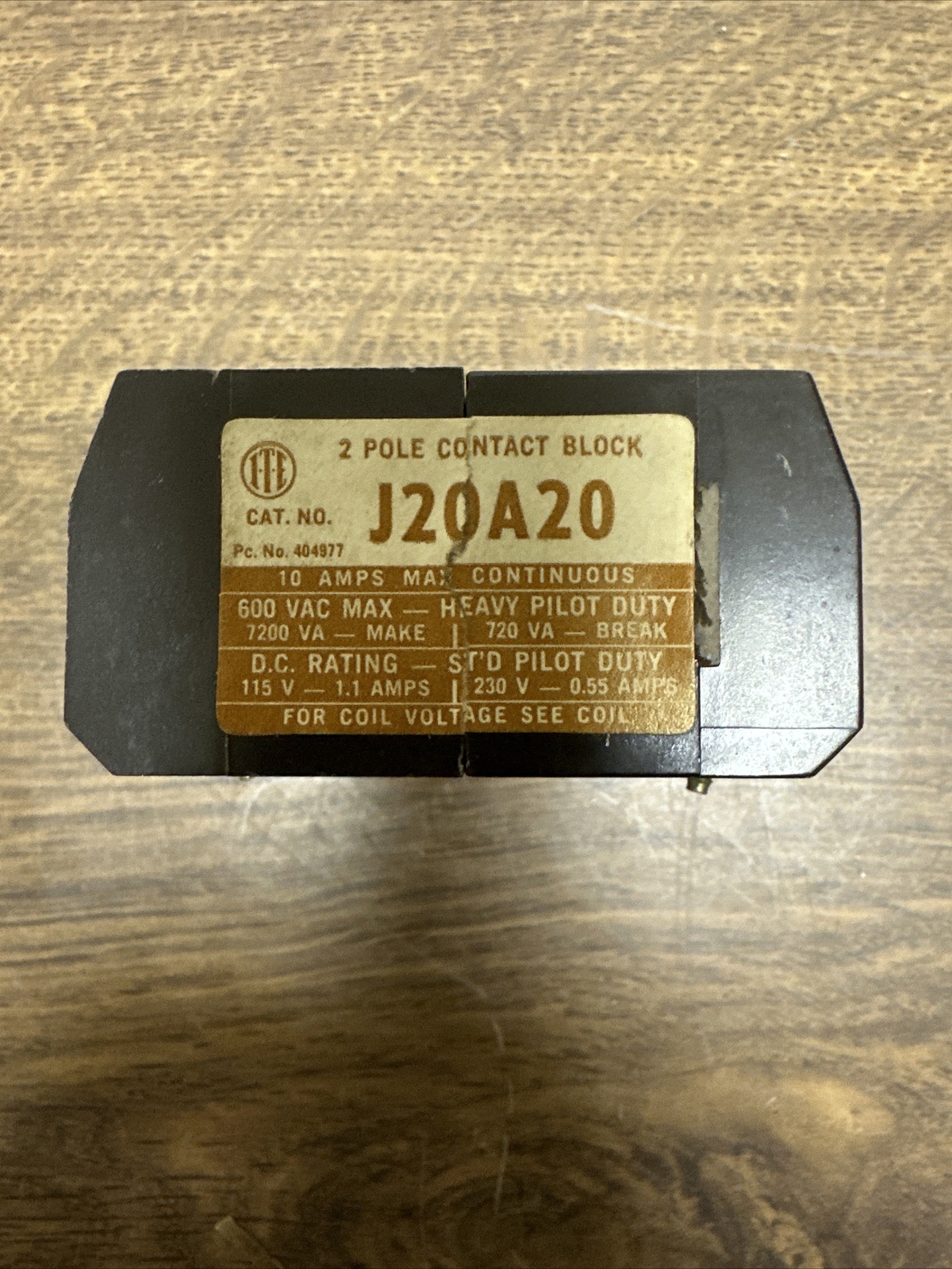 Gould,J20A20,2 Pole Contact Block