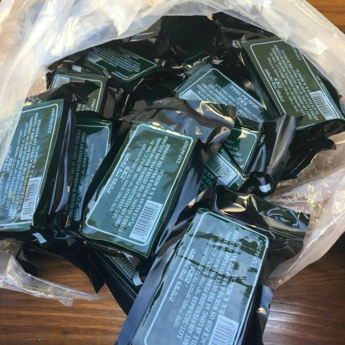 LOT 6 IDF Israeli Army Field Trauma Bandage Dressing Emergency IFAK Vacuum Seal