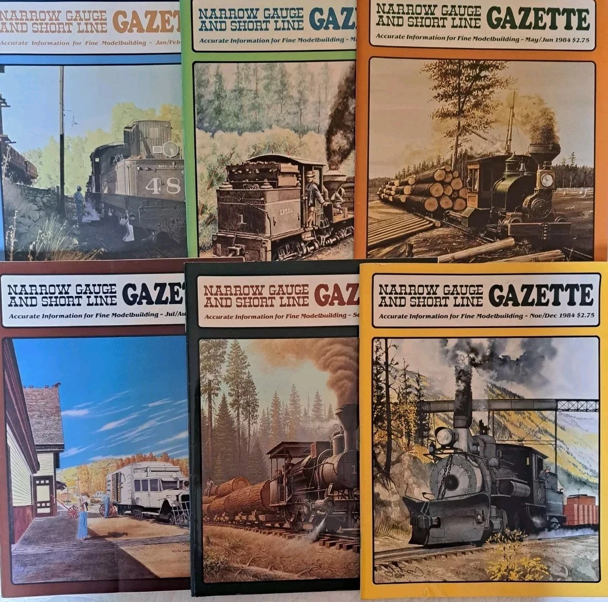 Narrow Gauge & Short Line Gazette Railroad Magazine 1984 Complete Set of 6