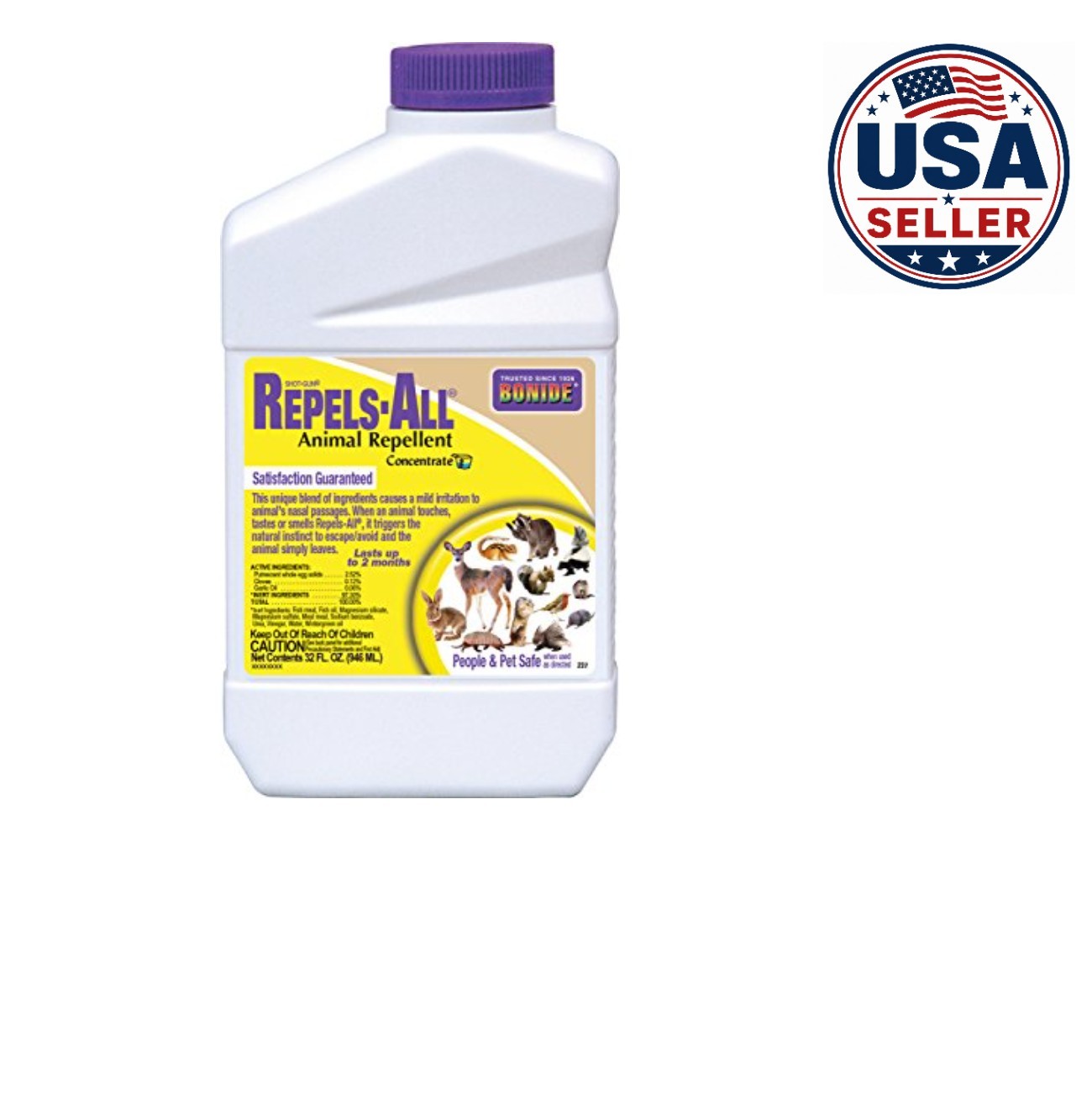 Animal Repellent Concentrate 32 Ounce Spray Unscented Long Lasting For Garden