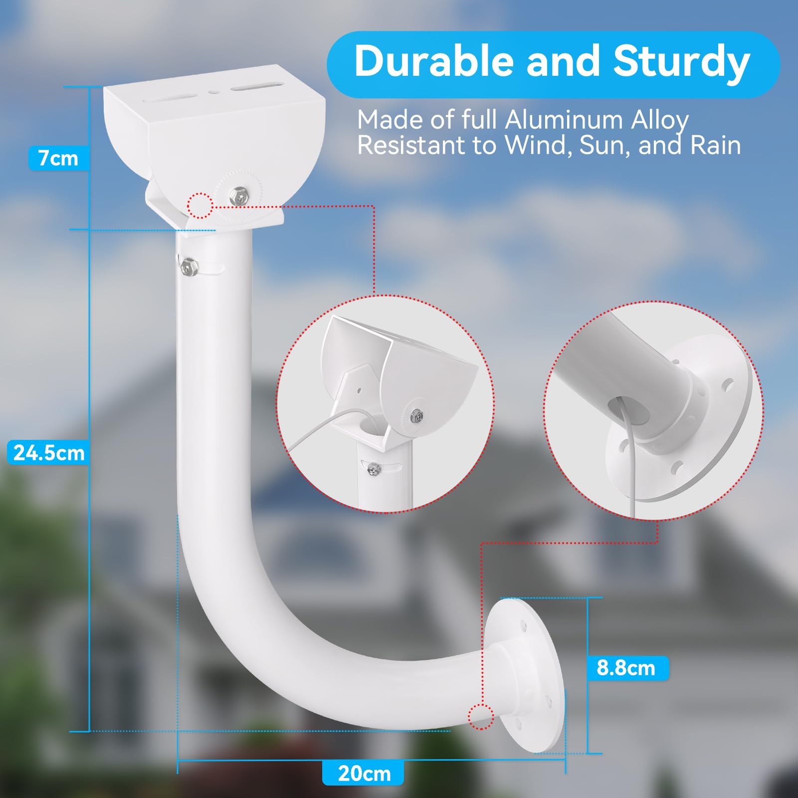 Didalo Universal Solar Panel Wall Mount Bracket - 30Cm L-Shape Mount Adjustable