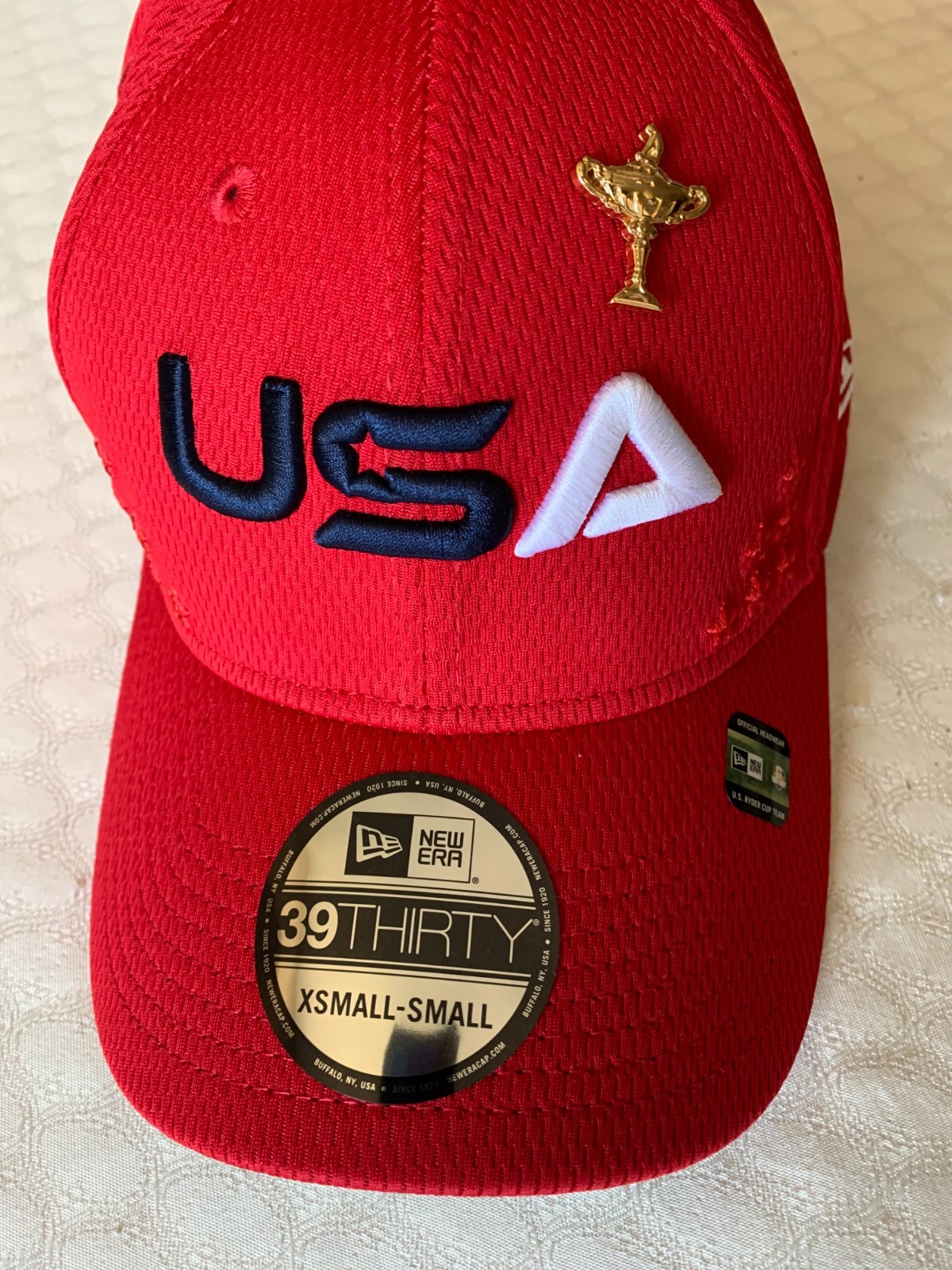 New Ryder Cup 2025 BATHPAGE BLACK Golf Hat XS/S RED by NEW ERA