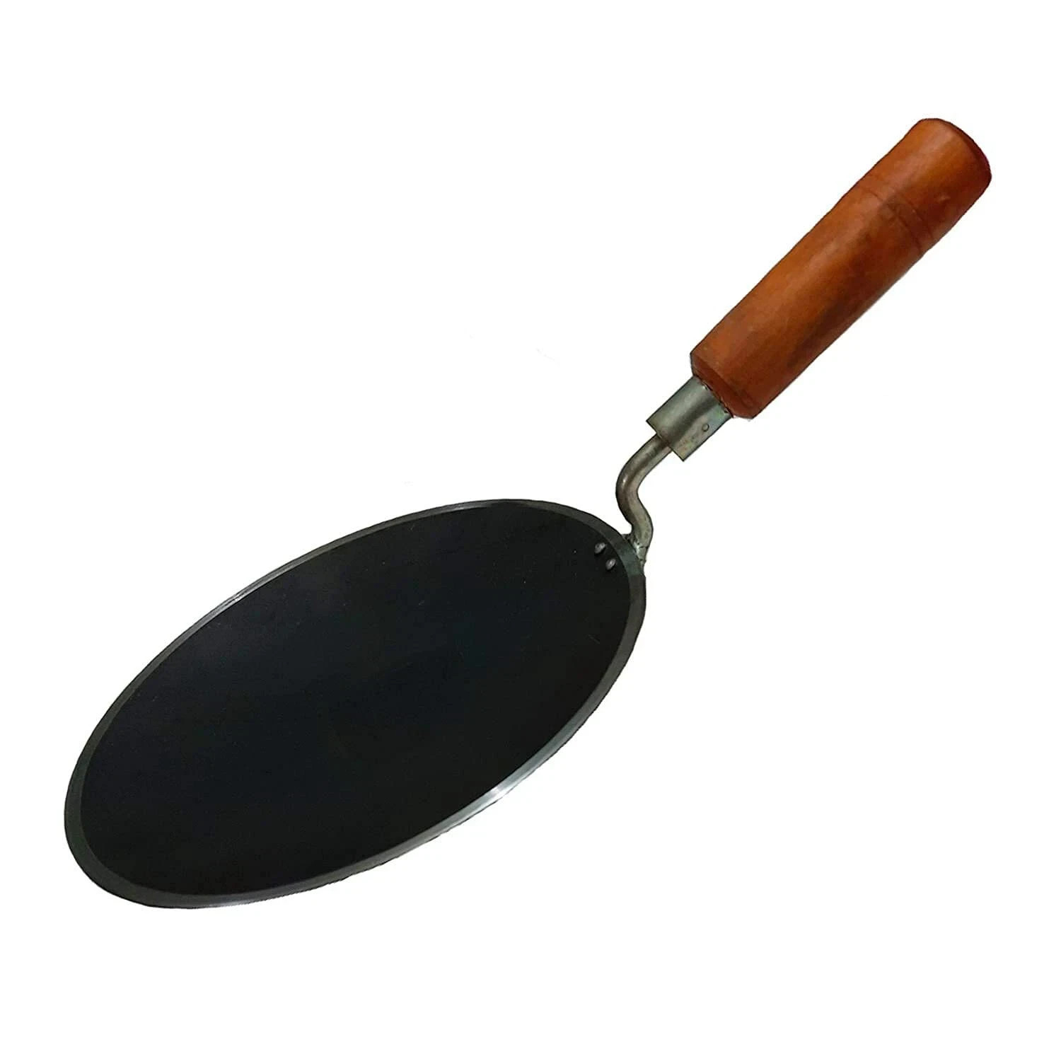 Iron Tawa Original Handmade Loha Iron Lokhand Roti/Chapati Wooden Handle 8 Inch
