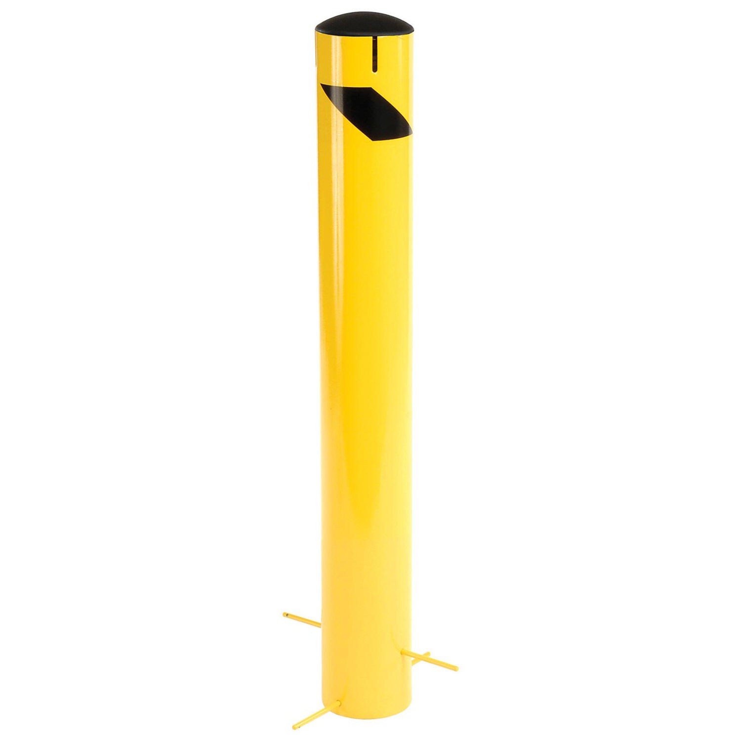 42" x 5-1/2" Steel Bollard With Removable Plastic Cap  Chain Slots for