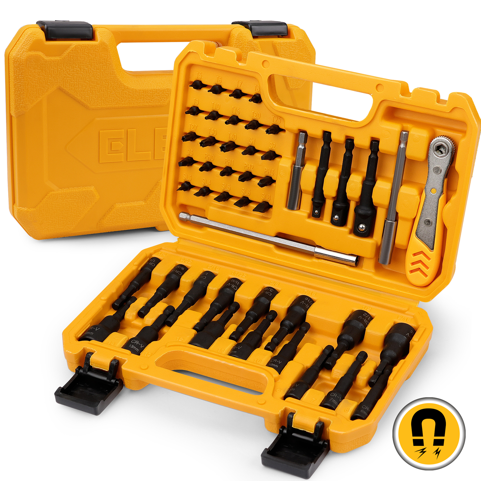 47-Piece Magnetic Nut Driver & Screwdriver Bit Set - Strong Magnetic Nut Drivers