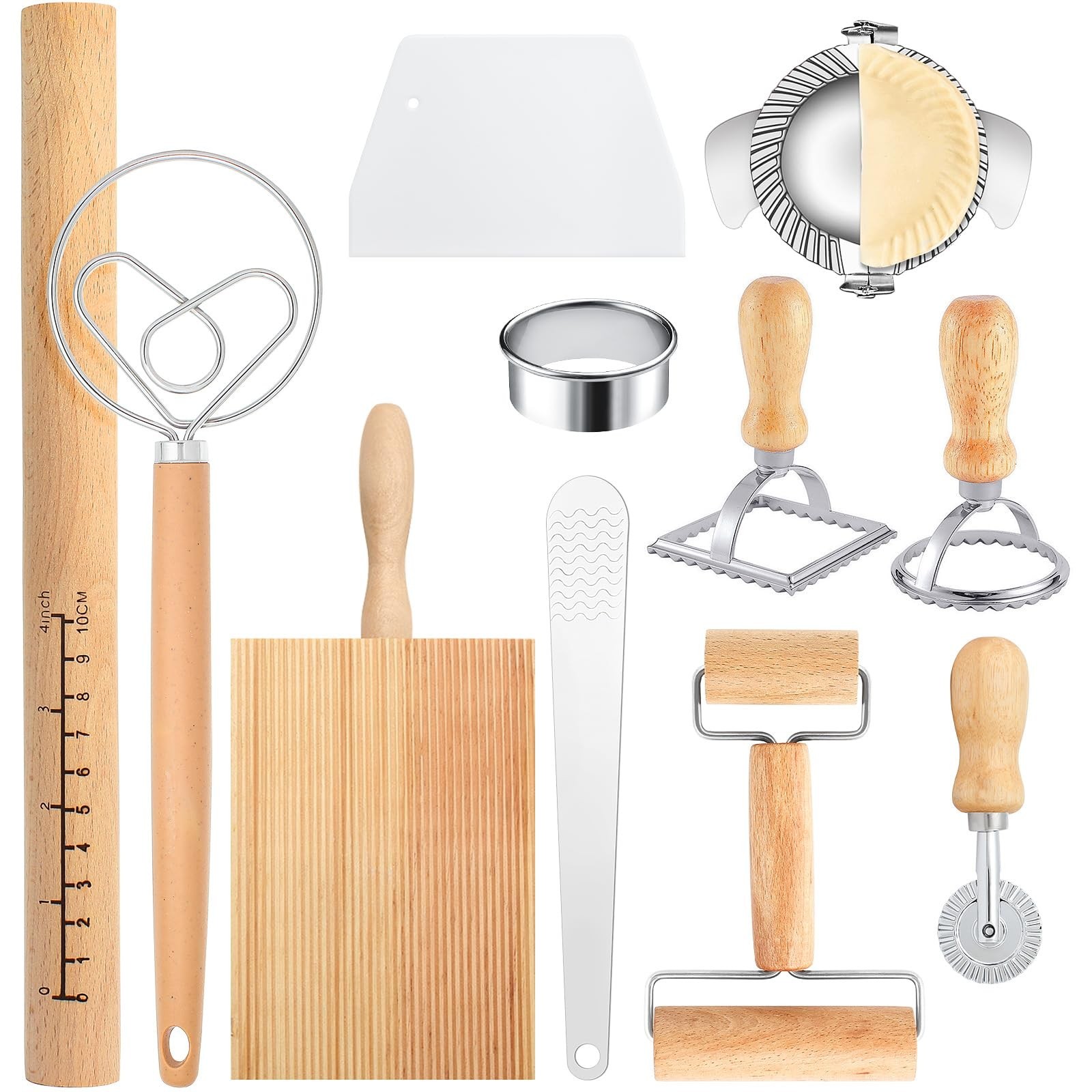 Pasta Making Tools Set, 11 PCS Accessories included,Wooden Pasta Making Kit, ...