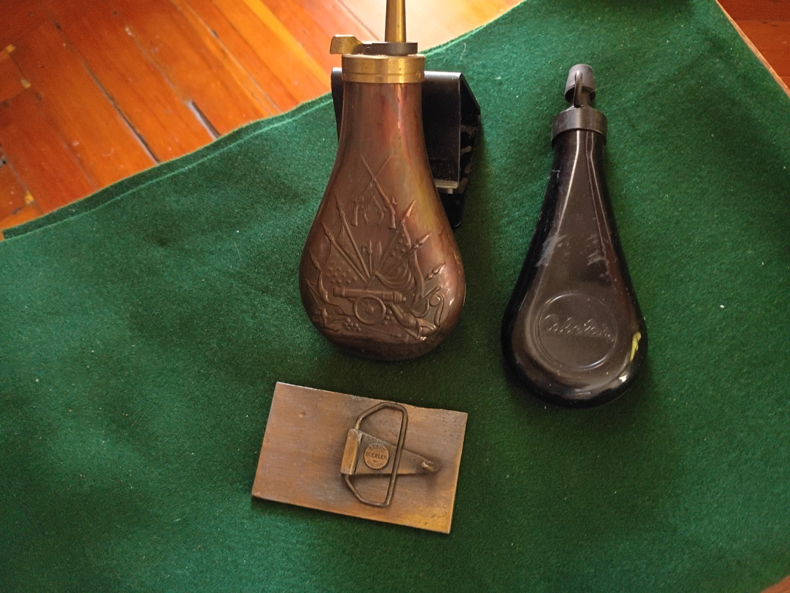 Black Powder Flask Brass