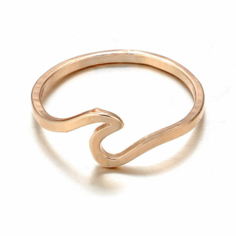 Womens Fashion Jewelry - Ocean Wave Ring -Minimalist Elegant Simple Design