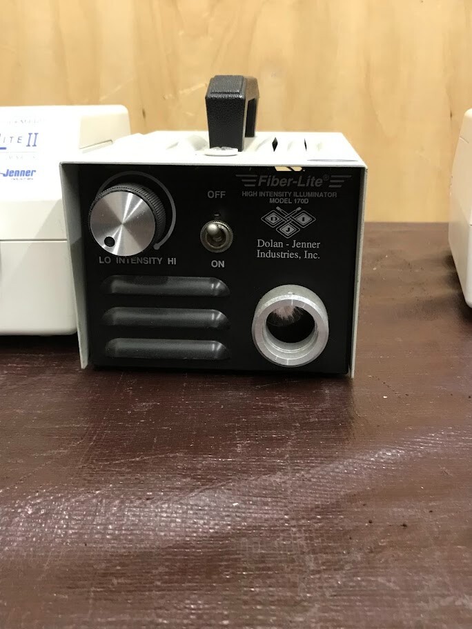 Lot of 4 Fiber Optic Illuminators: Dolan-Jenner, Edmund MI-150, Opti-Lume, LabPr