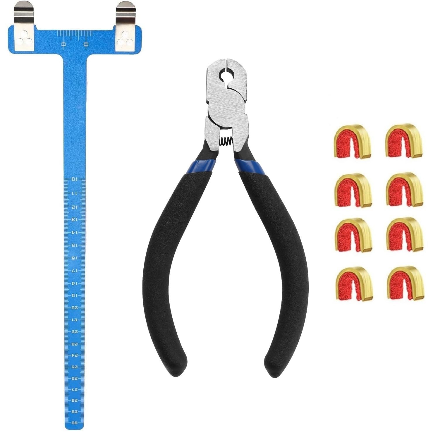 8Pcs Archery Nocking Point Set T Square Ruler Pliers Recurve Compound