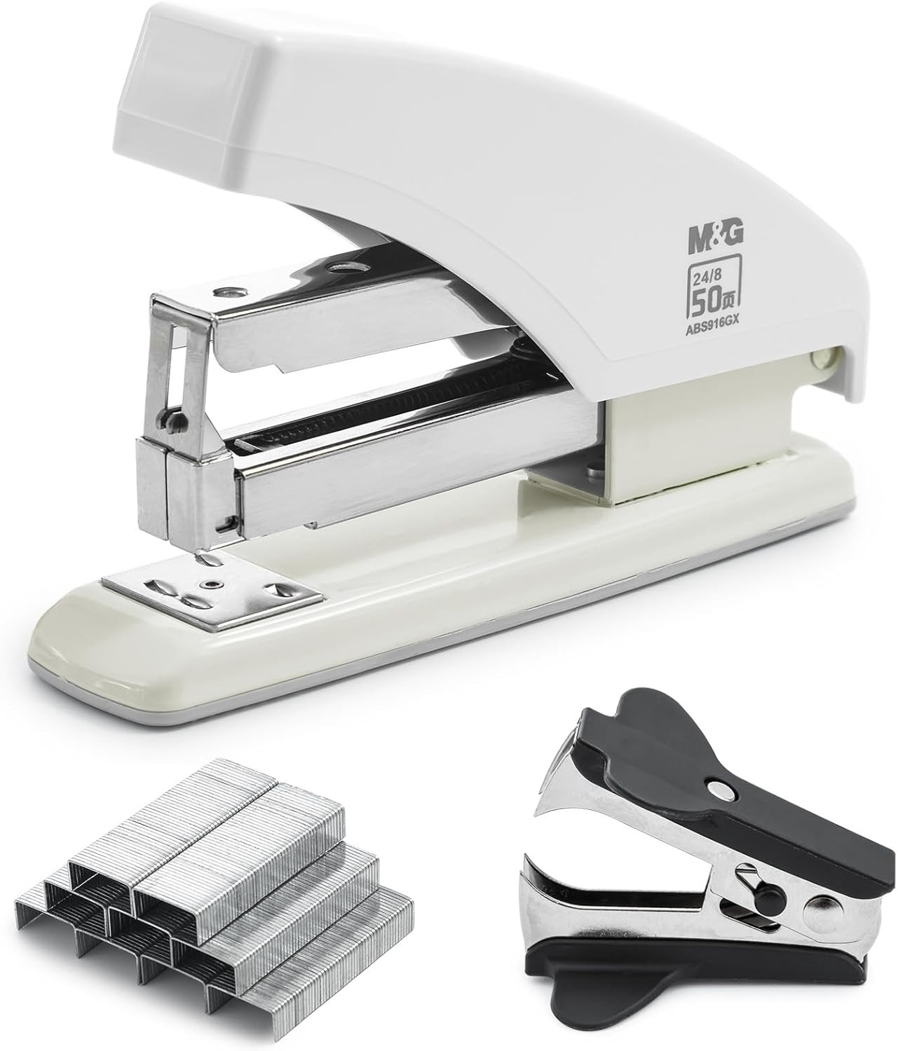 Effortless Stapler for Desk, 50 Sheet Capacity, Heavy Duty Desktop Stapler with