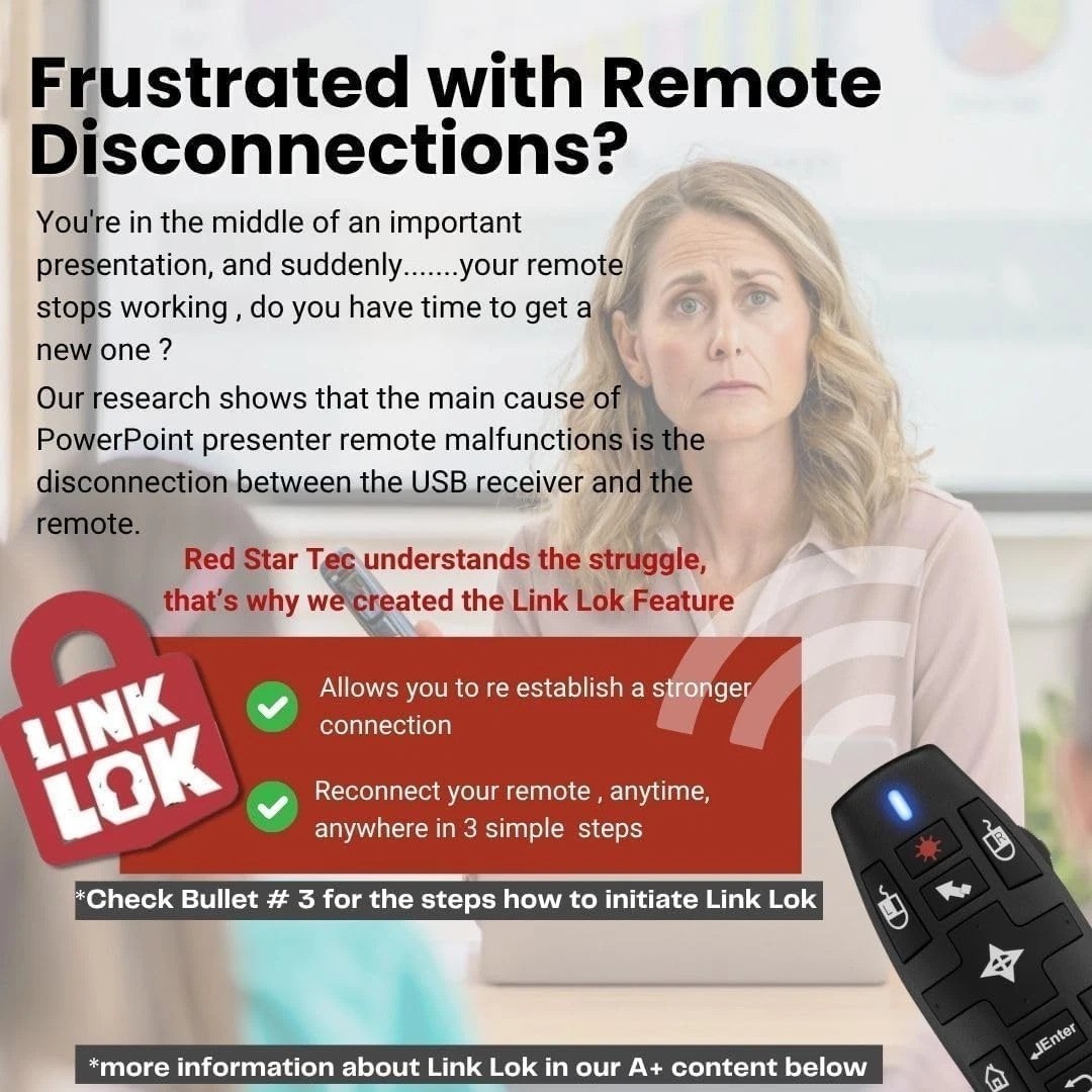 PR-820 Wireless Presentation Clicker RF Laser Pointer for Mac Windows