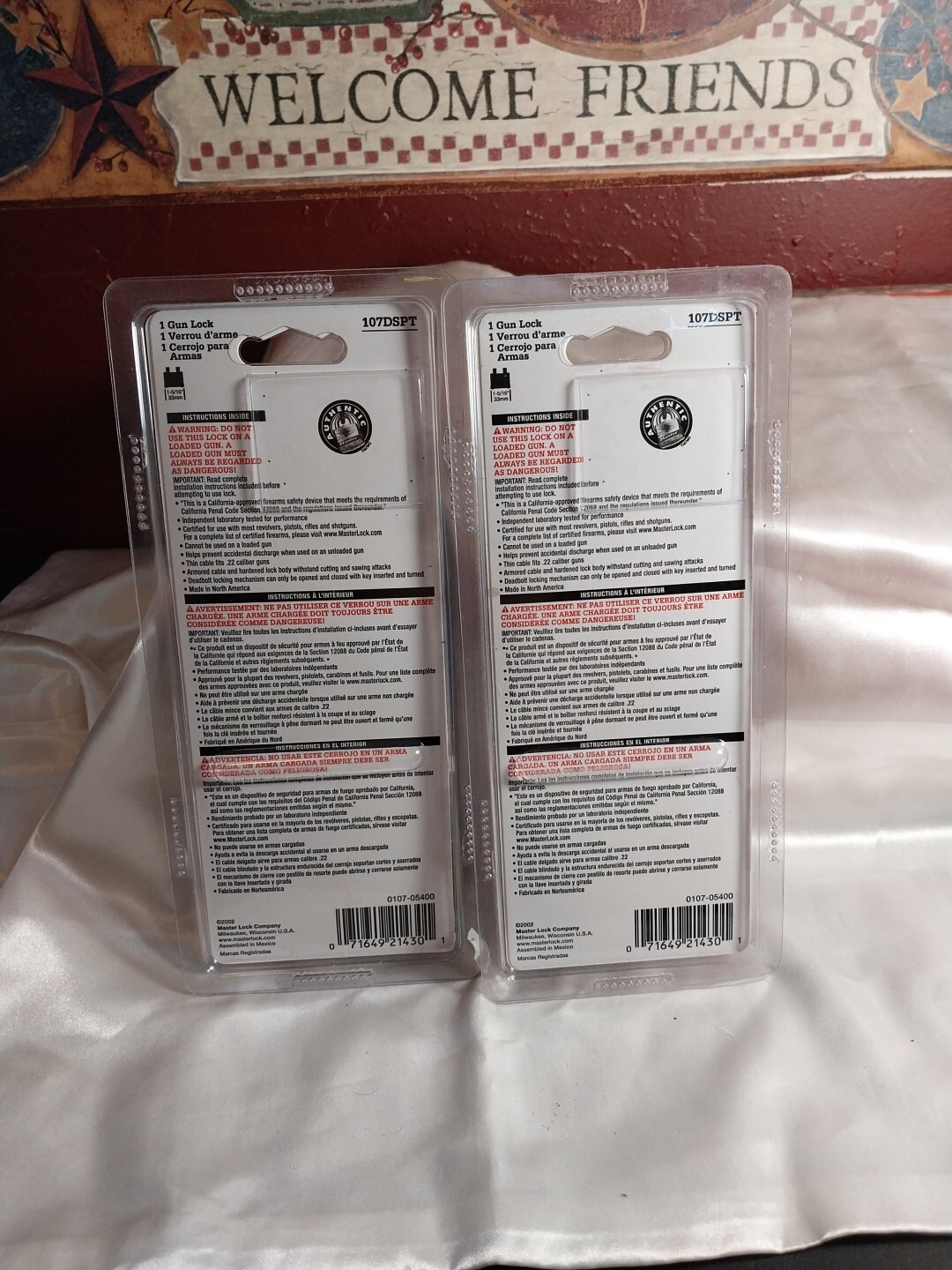 NEW - 2 Master Lock 107DSPT Gun Locks Cable Locks