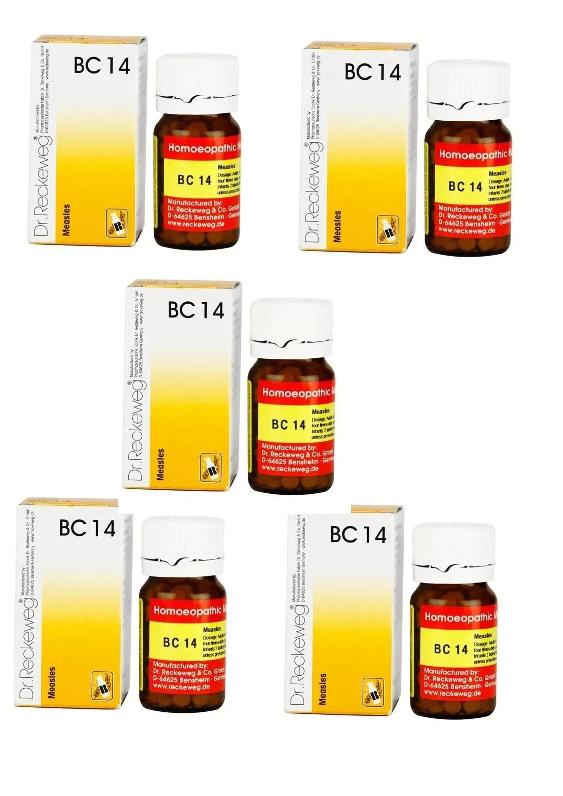 Dr. Reckeweg BC 14 Measles Homeopathic Remedy 20g X 5Pack Natural Wellness