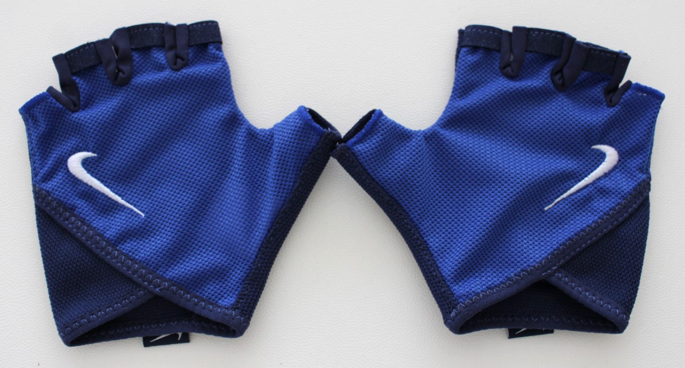 Nike Gym Essential Fitness Gloves Women's Large Game Royal/Mid Navy/White