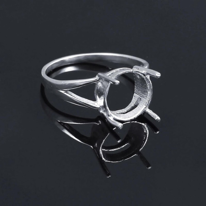 Semi Mount Ring Stone Setting Size 6X6 MM Round Shape 925 Sterling Silver Ring