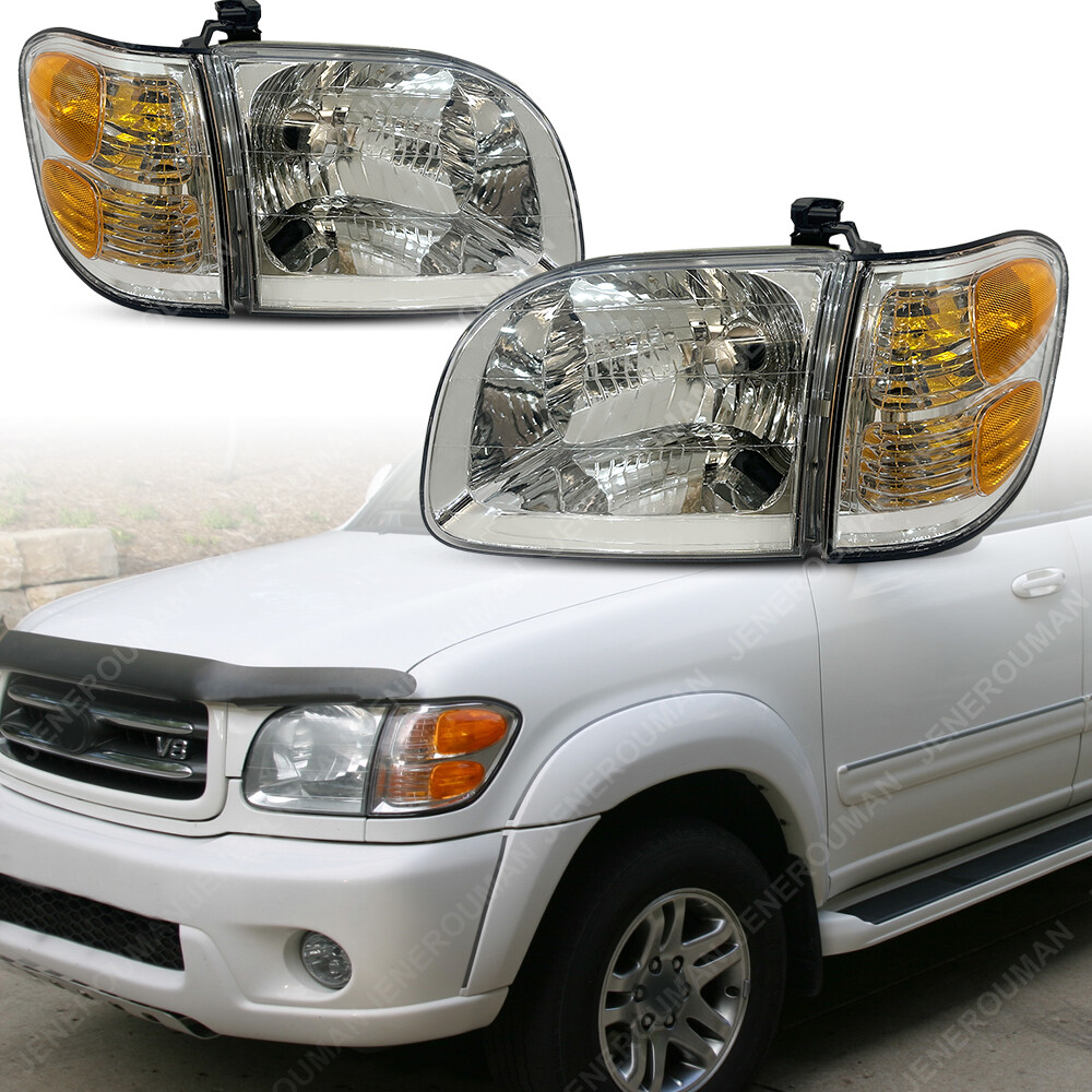 Pair Headlights For 2001-04 Toyota Sequoia Corner Lights Signal Lamps Set LH RH