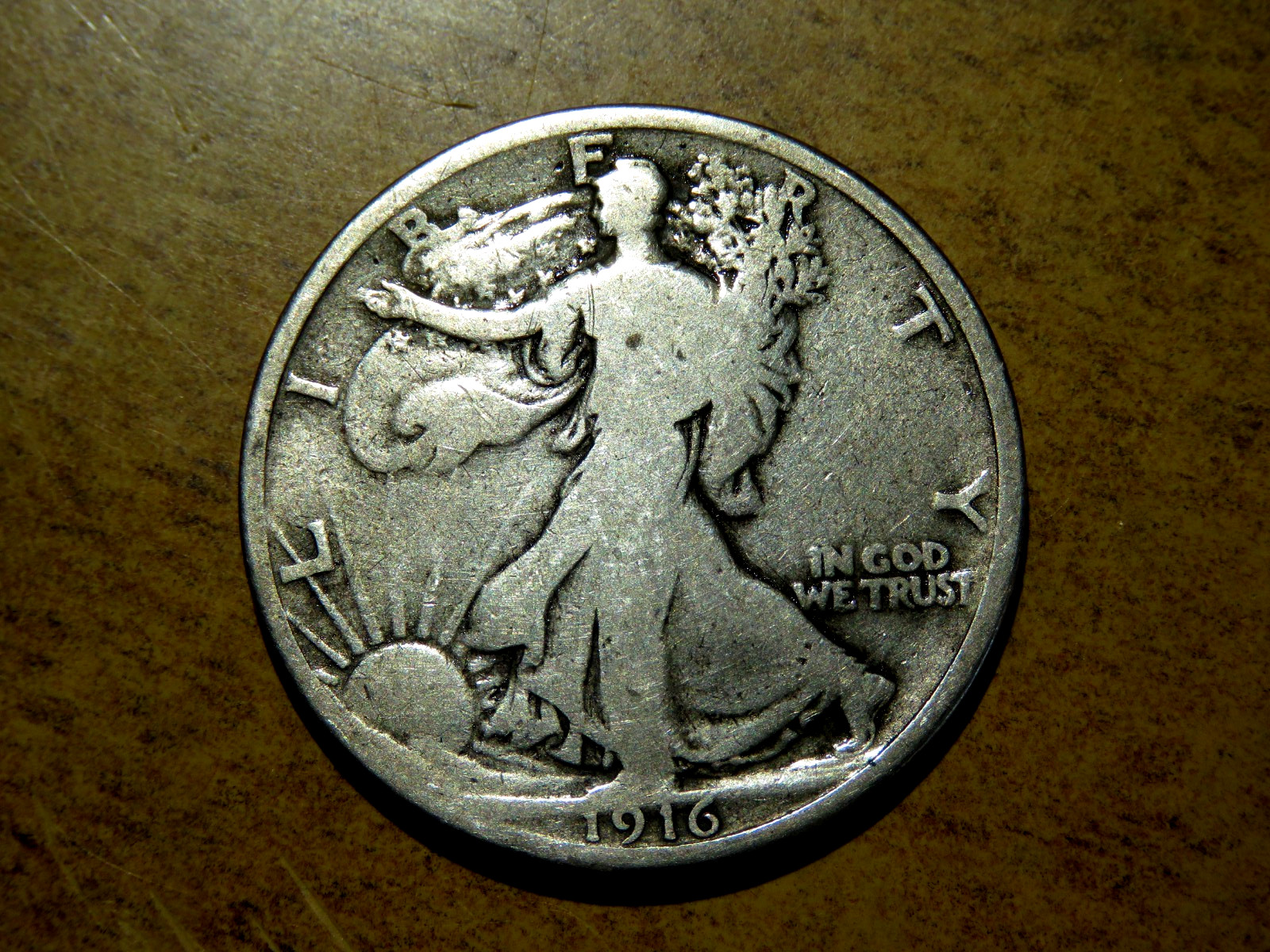 Nice Better Date 1916-P Walking Liberty Silver Half Dollar #2 P1