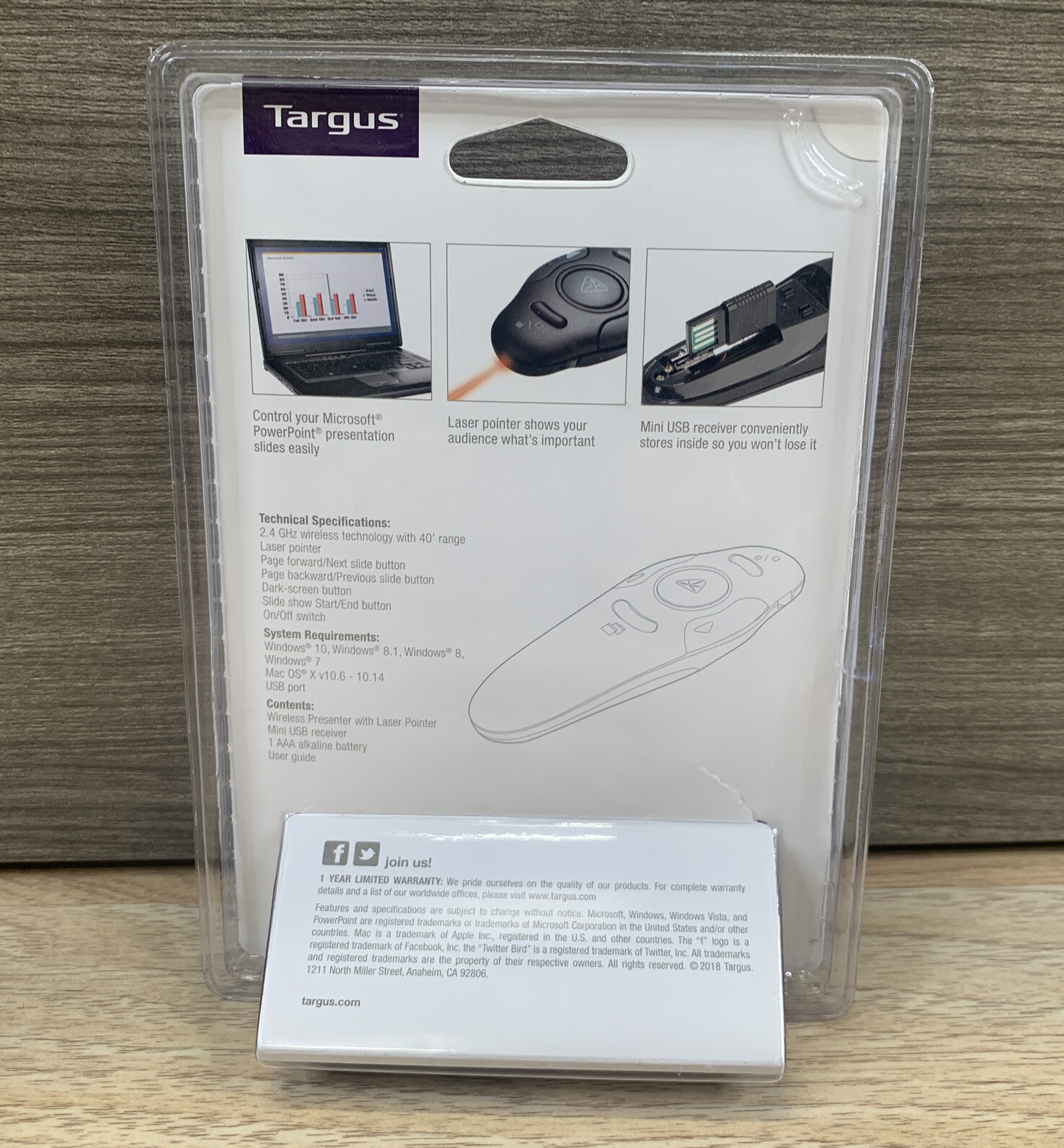 Targus Wireless USB Presenter with Laser Pointer - AMP16US