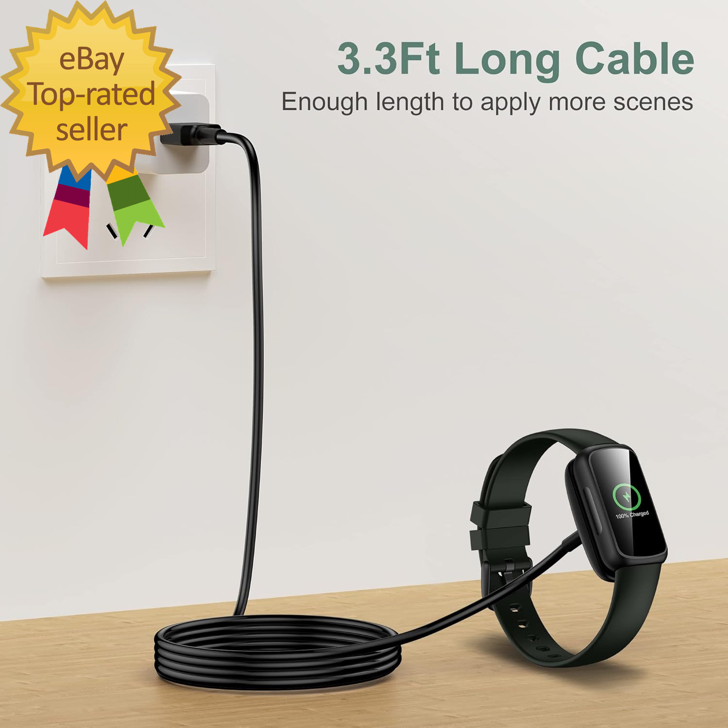 Charger Cable Replacement for Fitbit Inspire 3 (2 Pack/3.3Ft)