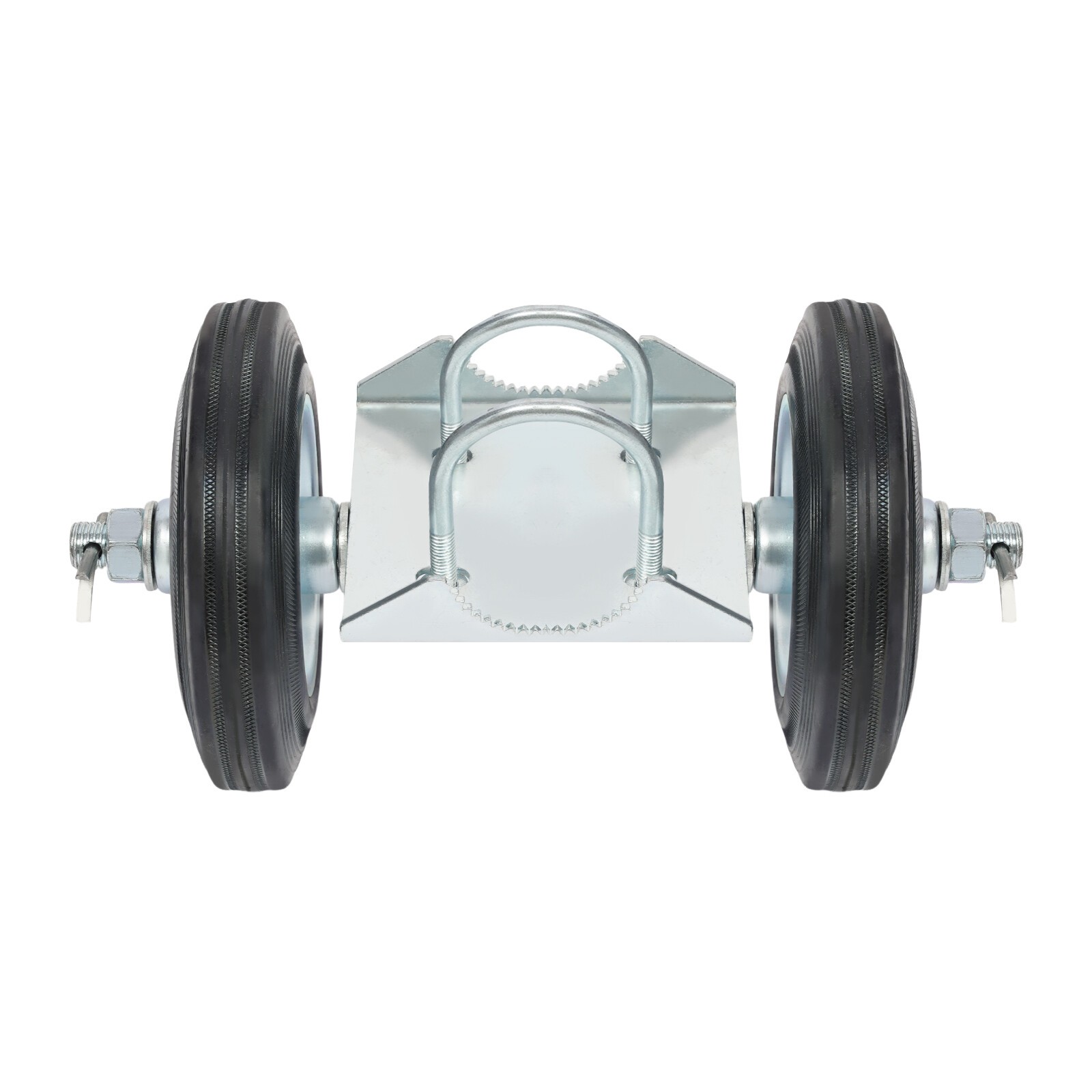 Galvanized Double Wheel Sliding Gate Hardware Kit 600 lb Capacity Silver