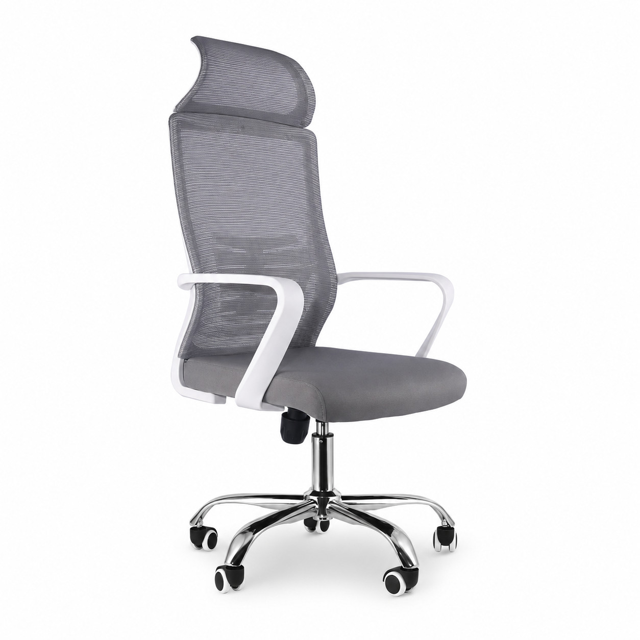 Home Office White Chair Ergonomic Desk Chair Mesh Computer Chair Lumbar Support