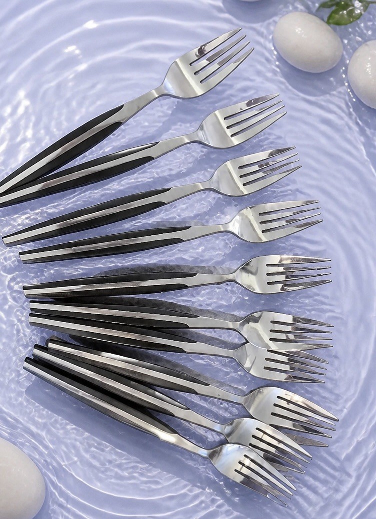 10 ELDAN - ELD2 - BLACK and Stainless Dinner Forks