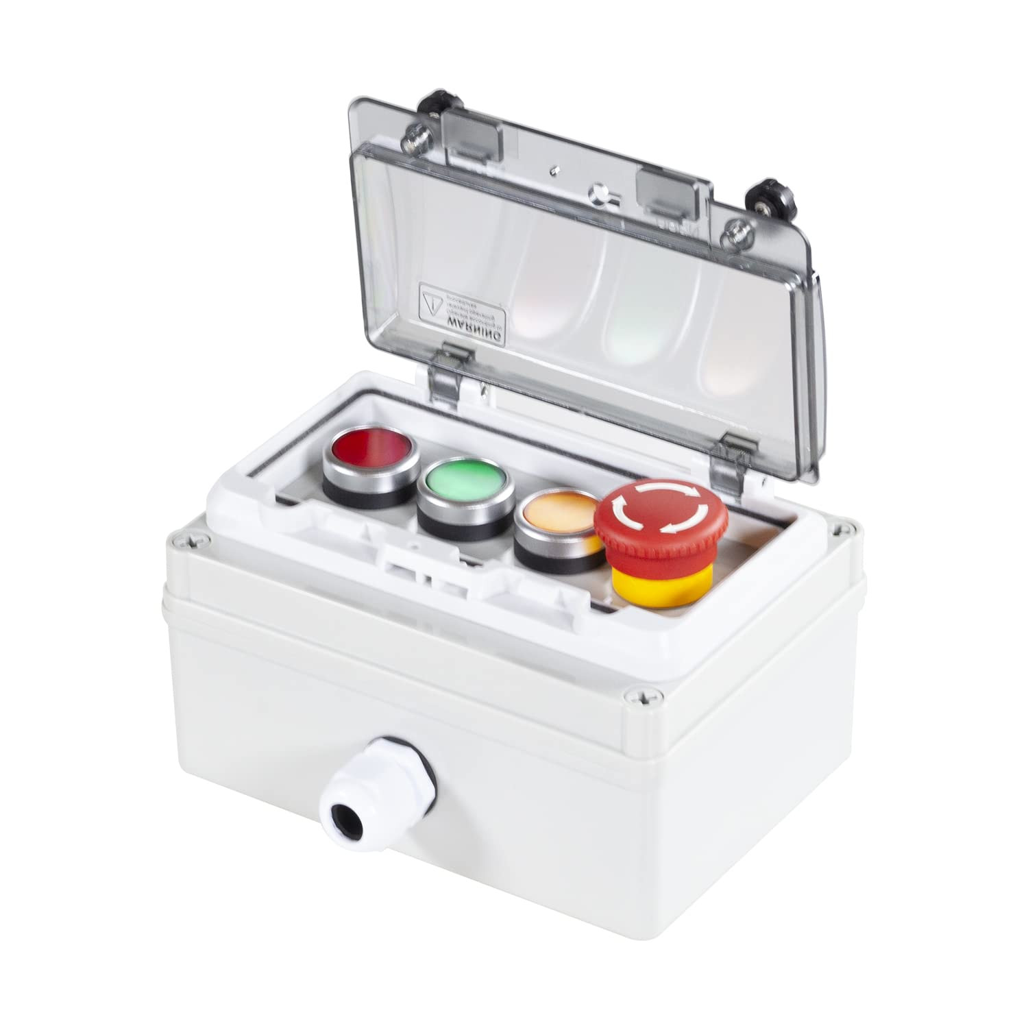 Emergency Stop Push Button Box IP67 22Mm Momentary Red Green Yellow E-Stop 1NO 1