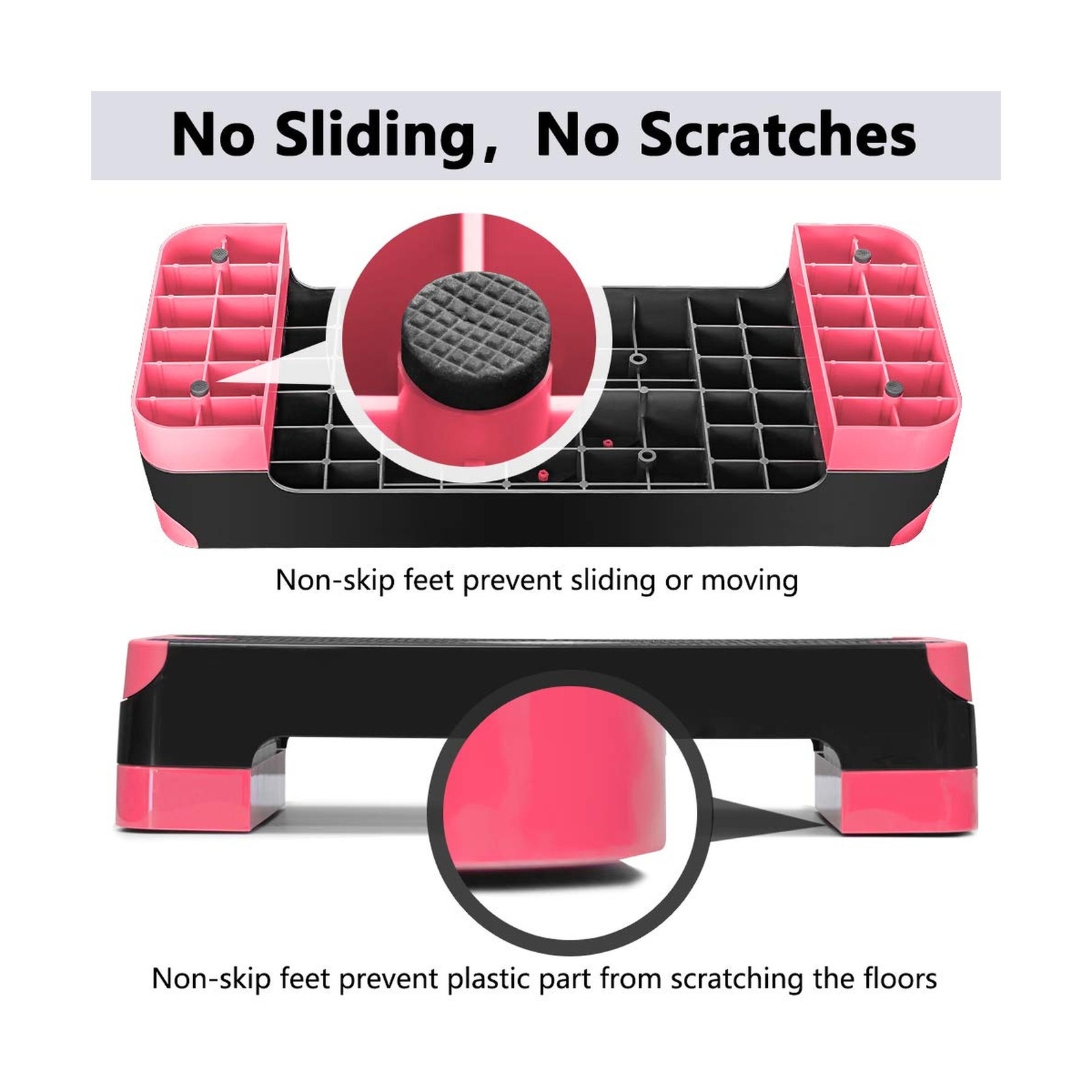 GYMMAGE Adjustable Workout Aerobic Stepper, Aerobic Exercise Step Platform wi...