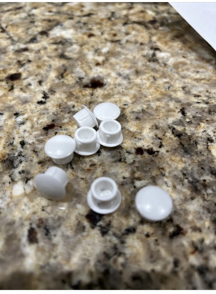 3/8 Inch White New Plastic Hole Covers 20 Pack