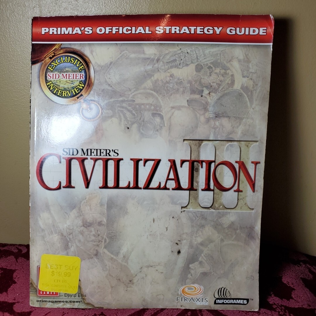 Prima OSG Civilization III PC Strategy Guide Sid Meier Interview 2001 Vintage
