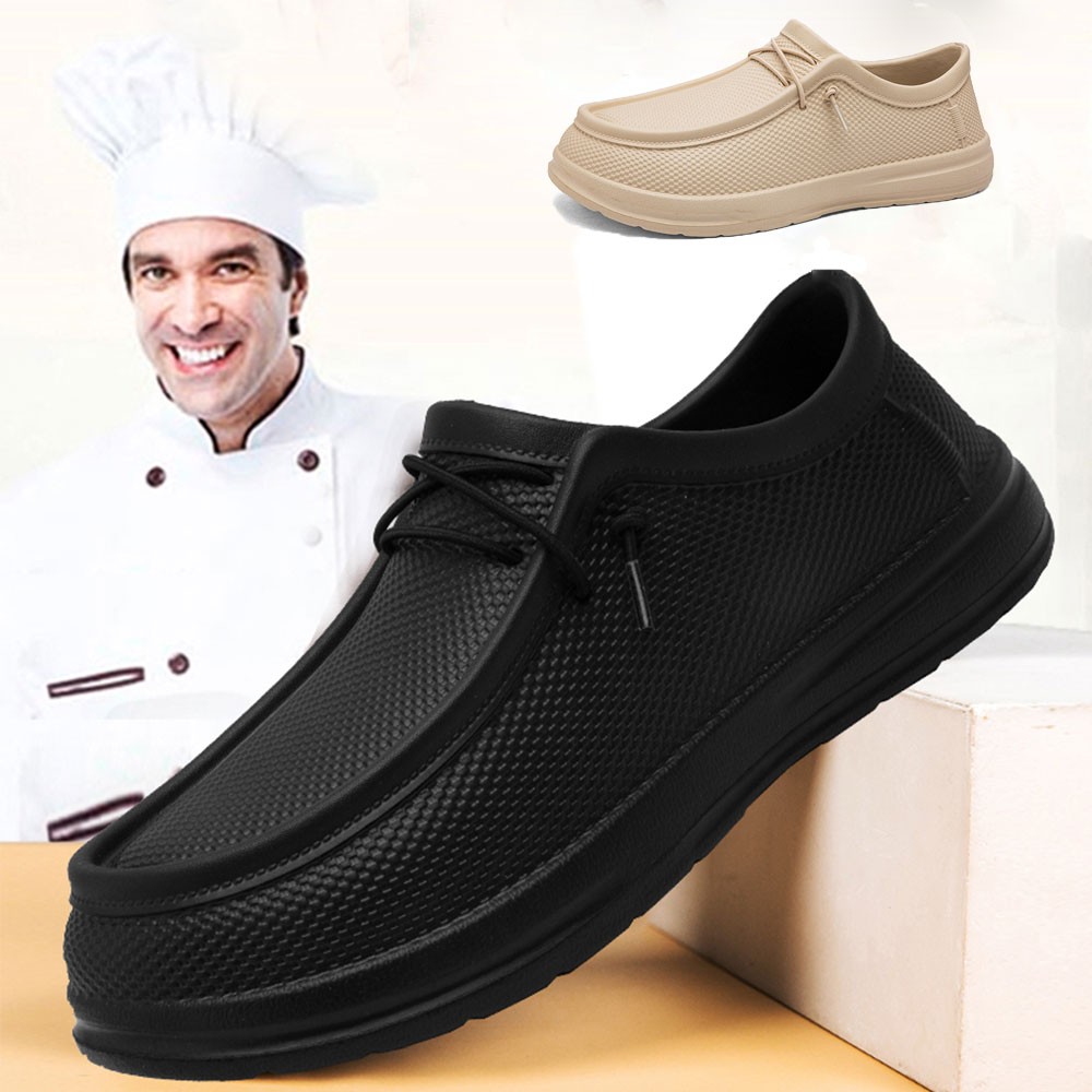 Men Chef Shoes Waterproof Oil Proof Men Casual Shoes for Driving Kitchen US12.5