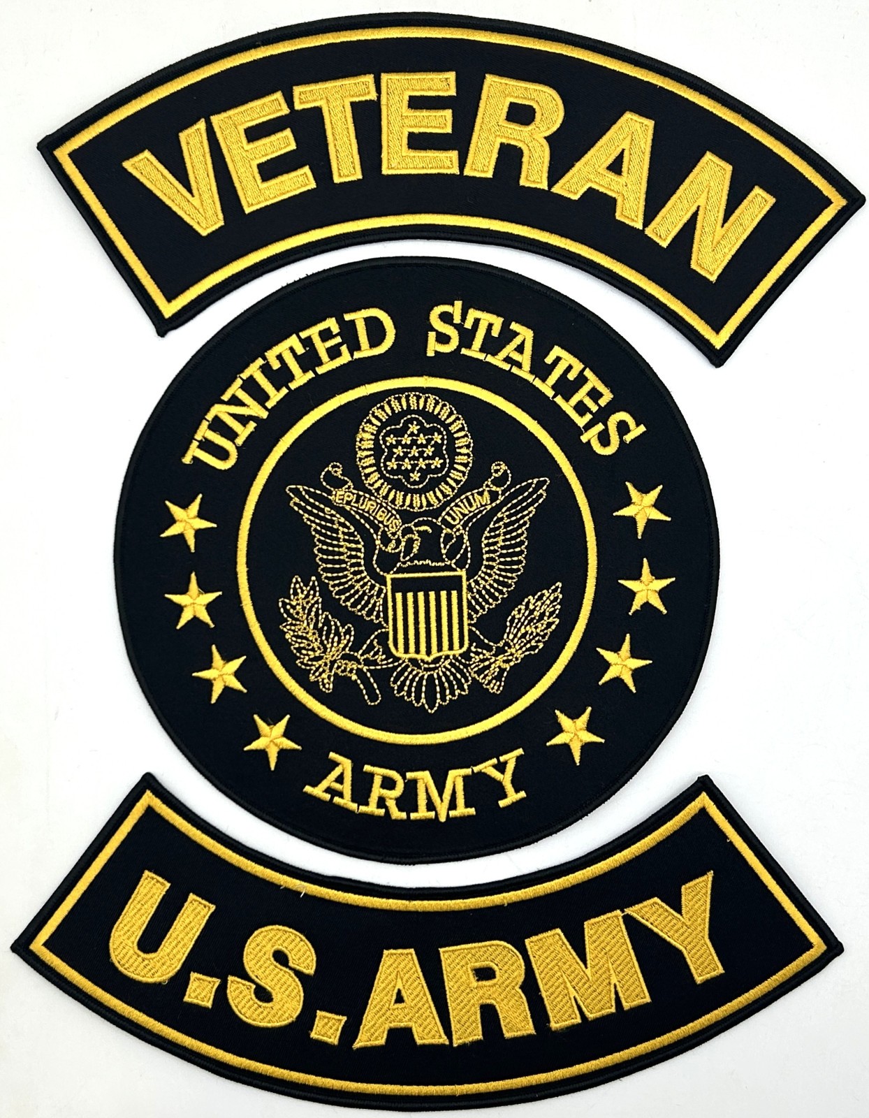 U.S. ARMY SEAL VETERAN MILITARY MOTORCYCLE VEST LOT OF 3 PATCHES
