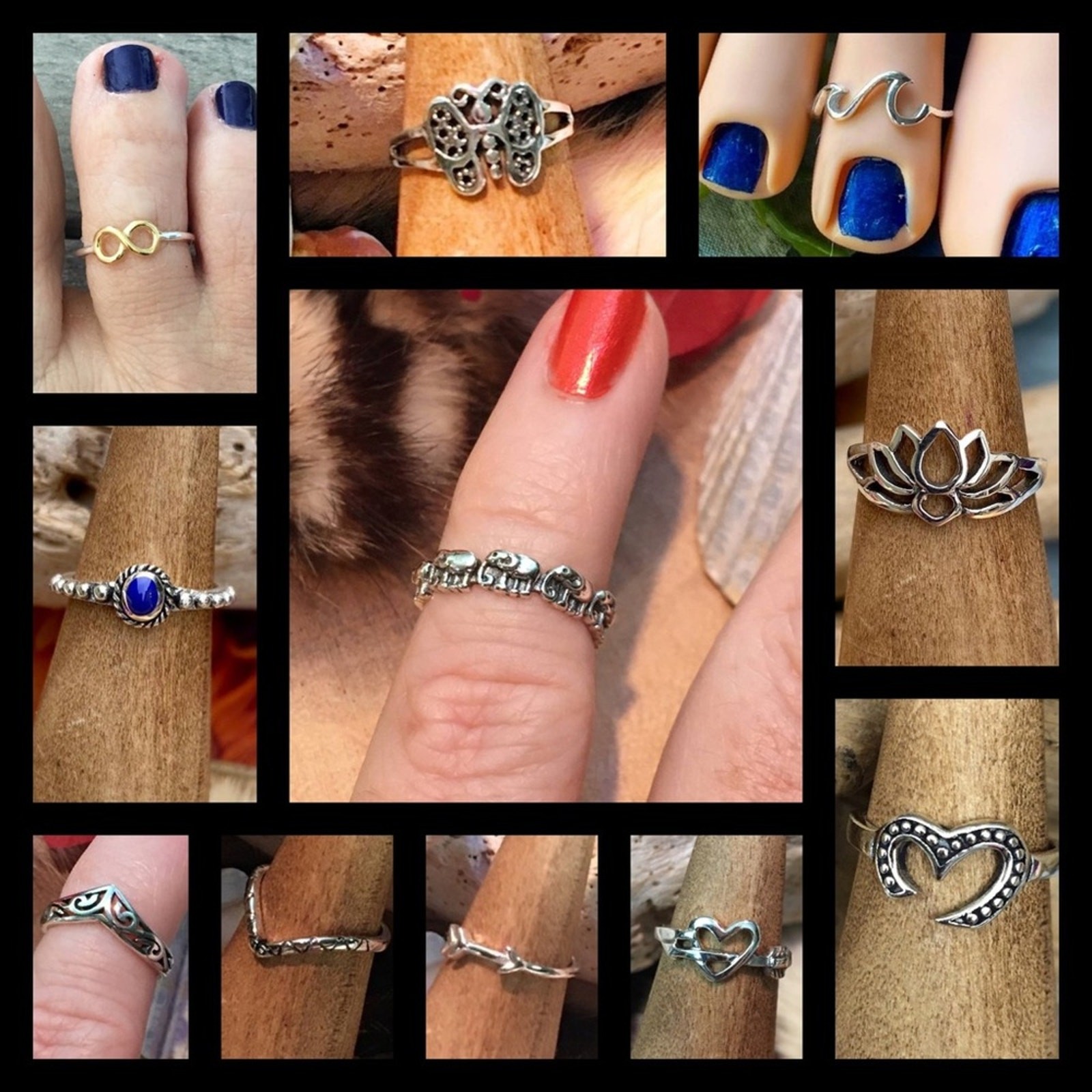 STERLING SILVER TOE RINGS 2 FOR $30.00, Bundle Toe Rings