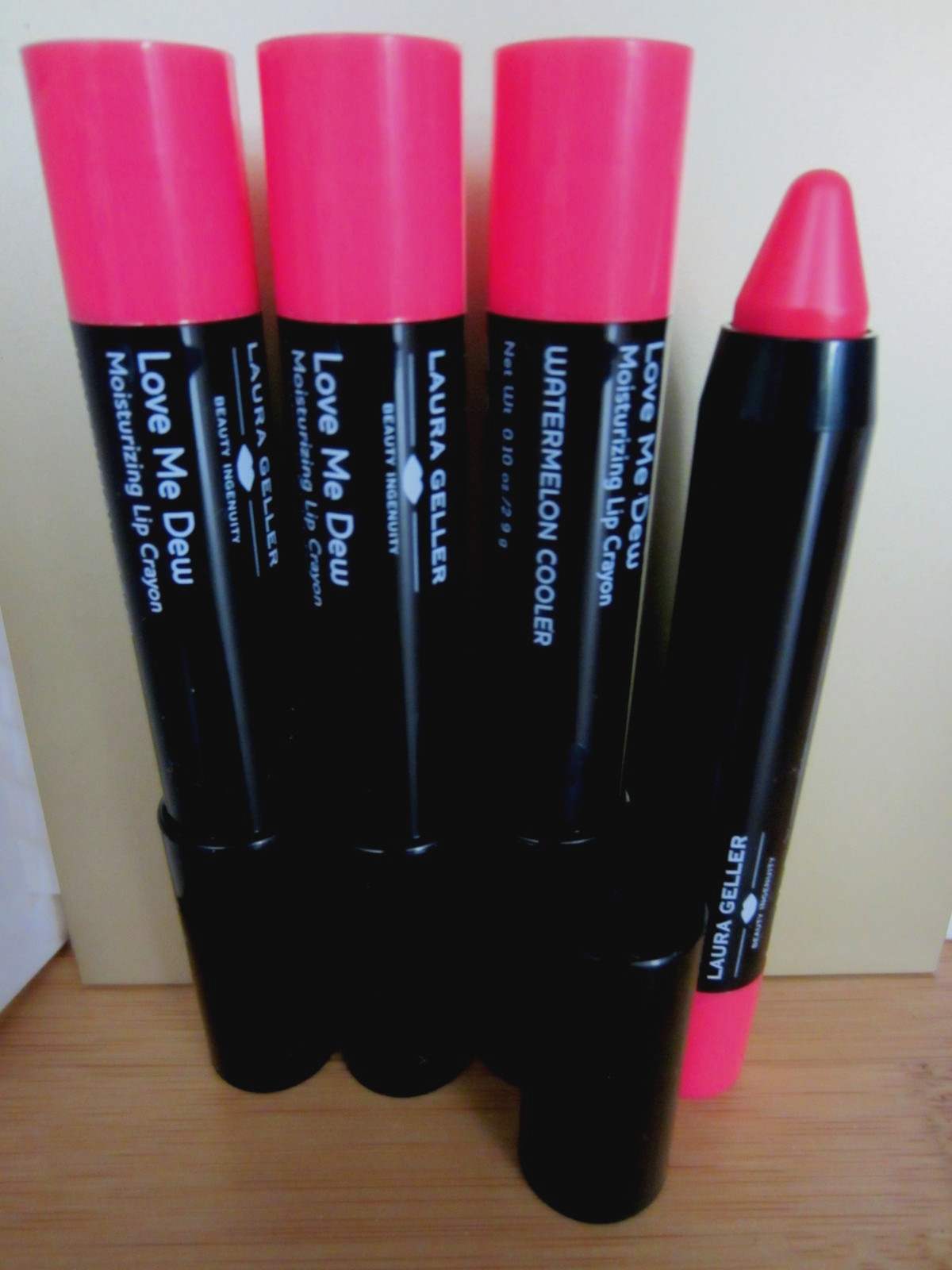 4 Laura Geller Love Me Dew Lip Crayon - Watermelon Cooler Lip Color 0.10 oz