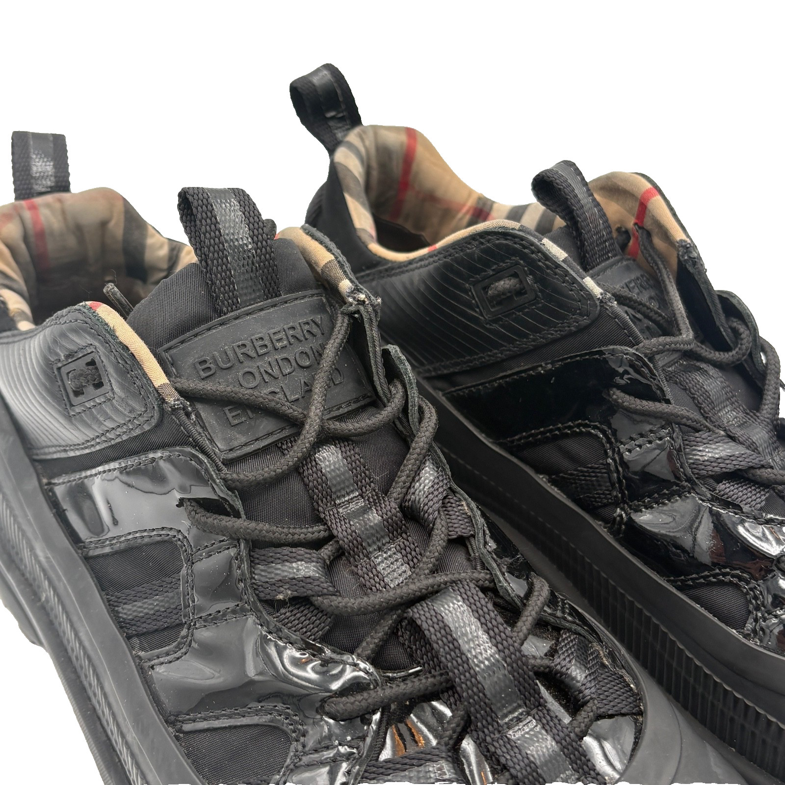 Burberry London England Mens Sneakers Black US 8.5 EU 42 Made In Italy