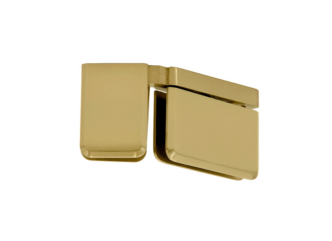Patriot 135 Degree Glass-to-Glass Hinge Left for 3/8" Glass - Satin Brass