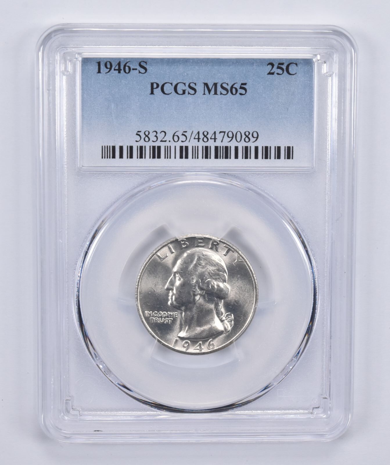 1946-S Washington Quarter Silver 25c Quarter MS65 PCGS S/S FS501