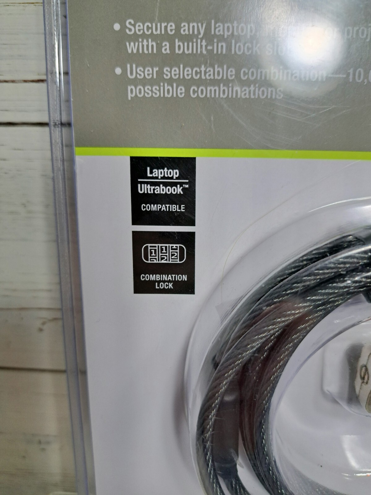 T-Lock Resettable Combo Cable Lock for Laptop Computer and Desktop