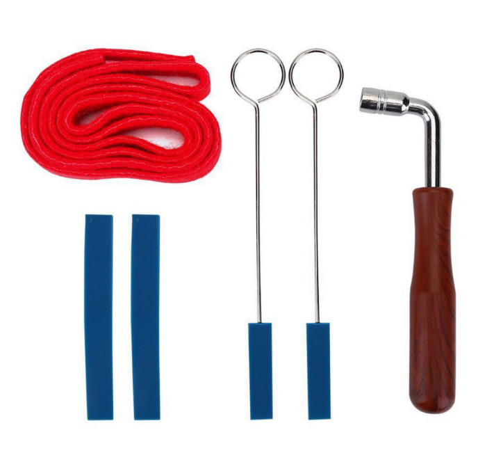 6pcs Piano Tuning Tools Piano Tuning Lever Tools Kit Long Short Mute DIY Set